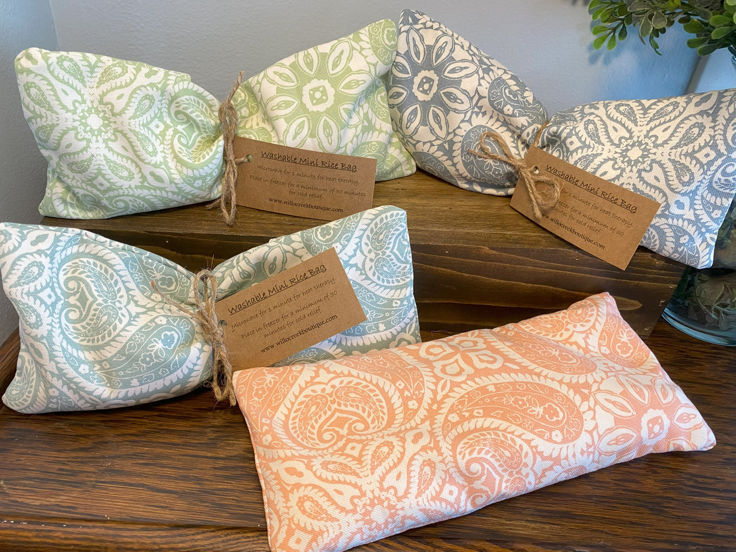 Washable Microwavable Rice Bag l Eye Pillow l Comfort Therapy Pack l Aromatherapy Bag l Paisley