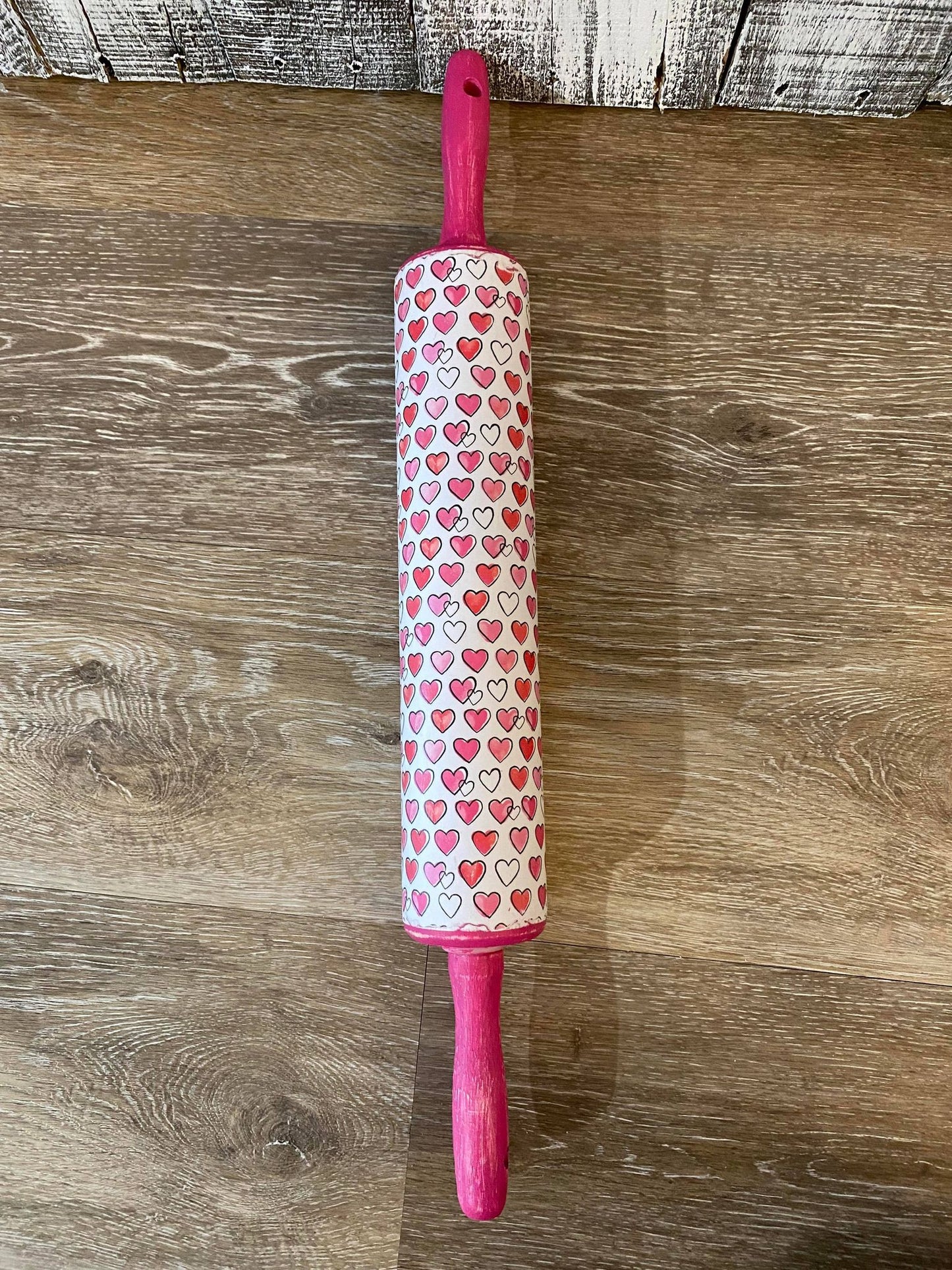 Valentines Day Vintage Decorated Wooden Rolling Pins