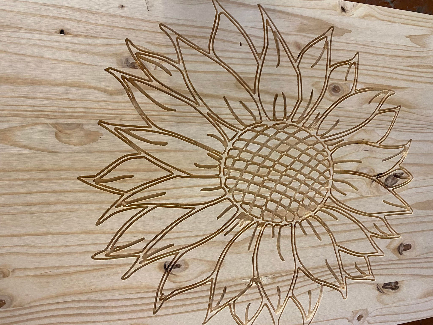 Sunflower Art Cutting Board - Bamboo Wine and Cheese Tray Engraved